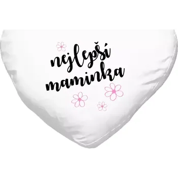 Polštář Polštář srdce 40x35 cm Nejlepší maminka - kytičky