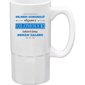 Sklenice Půllitr bílý vysoký Nejsem dokonalý, ale jsem z ...