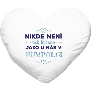 Polštář Polštář srdce 40x35 cm Nikde není tak krásně, jako u nás v ...