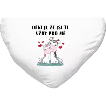 Polštář Polštář srdce 40x35 cm Děkuji, že jsi tu vždy pro mě