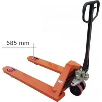 Paletový vozík Paletový vozík BFRs • ŠIROKÝ | nosnost 2,5t | vidlice 1 150 mm | rozteč vidlic 685 mm | řiditelná kola polyuretan 200mm | vidlicová kola polyuretan 80x70mm