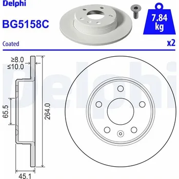 Brzdový kotouč Brzdový kotouč DELPHI BG5158C