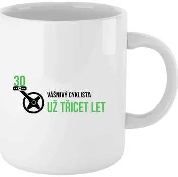 Hrnek pro cyklisty - Vášnivý cyklista už x let - bílý 330 ml