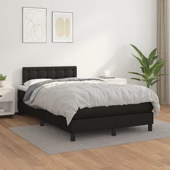 Postel vidaXL Box spring postel s matrací 120x200 cm umělá kůže [3141116] Barva: Černá