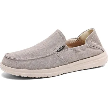 Pánské mokasíny Prodyšné plátěné boty nasazovací Barva: Béžová, Velikost: 42