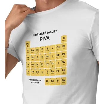 Pánské tričko Pánské triko bílé - Periodická tabulka piva 3XL