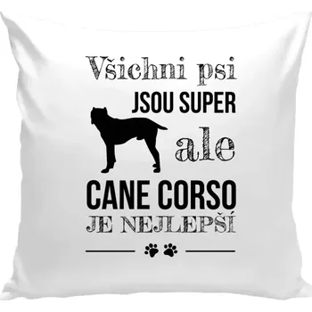 Polštář Polštář bílý 40x40 cm Cane Corso je nejlepší