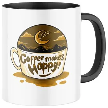 Keramický hrnek s potiskem Coffee makes me happy