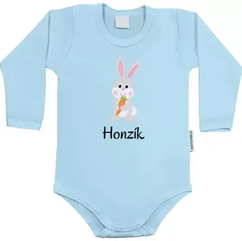 Kojenecký body Dětské body s dlouhým rukávem Králíček, vlastní jméno