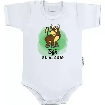 Kojenecký body Dětské body s krátkým rukávem Býk 21. 4. až 21. 5.