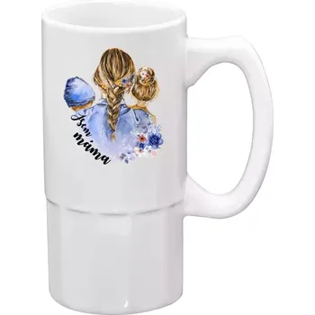 Sklenice Půllitr pro maminku - Jsem máma - chlapeček a holka - 500 ml