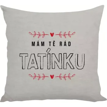 Polštář Polštář lněný 40x40 cm Mám tě rád tatínku