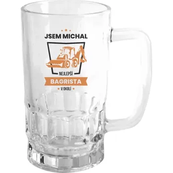 Sklenice Půllitr pro bagristy - Nejlepší v okolí - bagrista - čirý