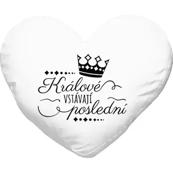 Polštář Polštář srdce 40x35 cm Králové vstávají poslední