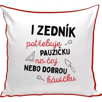 Polštář Polštář barevný 32x32 cm I zedník potřebuje pauzičku