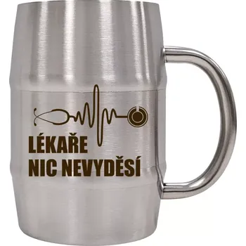 Sklenice Nerezový chladicí půllitr Lékaře nic nevyděsí