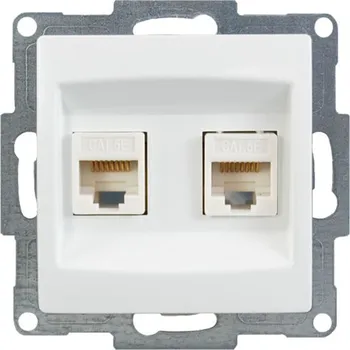 Elektrická zásuvka Visage Datová zásuvka, 2× RJ45, termoplast, bílá 5001033830170