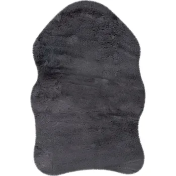 Koberec Happy Dekorační kožešina imitace ovce, umělá kůže, 90 × 60 cm, černá HES800GRA6090