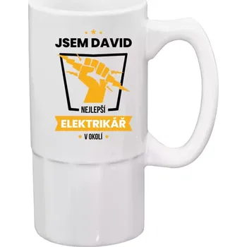 Sklenice Půllitr pro elektrikáře - Nejlepší v okolí - elektrikář - 500 ml