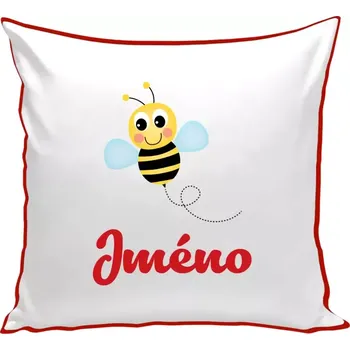 Polštář Polštář barevný 32x32 cm Včelička se jménem