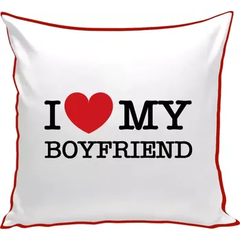 Polštář Polštář barevný 32x32 cm I love my boyfriend