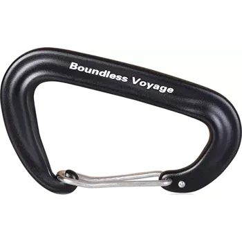 Lehká hliníková karabina s drátěným zámkem vhodná pro zavěšení hamaky.