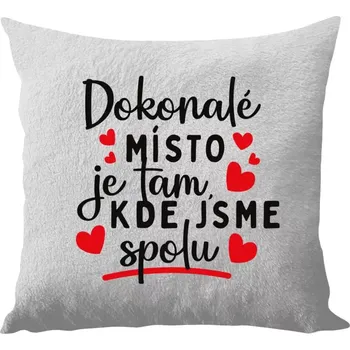 Polštář Polštář bílý 40x40 cm - dlouhý chlup Dokonalé místo je tam, kde jsme spolu