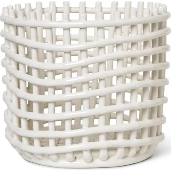 Úložný box Ferm Living, Úložný koš Ferm Living keramický 21 cm béžový - Formadore