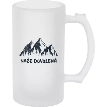 Sklenice Půllitr skleněný matný Naše dovolená
