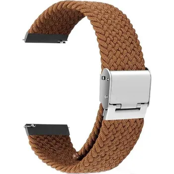 Chytré hodinky Lenuo elegantní nylonový strap 22 mm hnědý