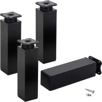 Nábytkové kování Stabilit Sada nábytkových noh nastavitelných, 40 × 150–170 mm, plast, černá, 50 kg, 4 ks 50610