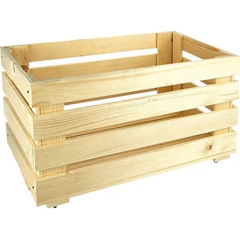 Úložný box Regalux Heavy Dřevěná bedna s kolečky, 60 × 31,8 × 29,5 cm, přírodní 2029