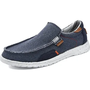 Pánské mokasíny Nazouvací plátěné boty pánské džínové loafers Barva: Modrá, Velikost: 46