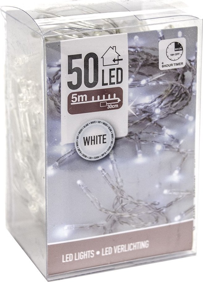 ALEGRE Cadena de luces LED con USB, 5 m, 50 ledes, alambre de cobre
