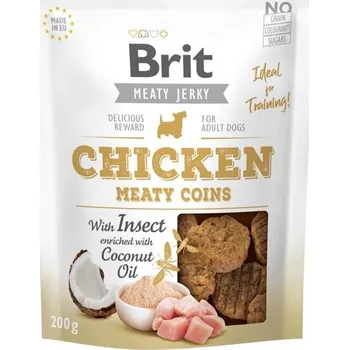 Pamlsek pro psa Brit Meaty Jerky Chicken Meaty Coins with Insect