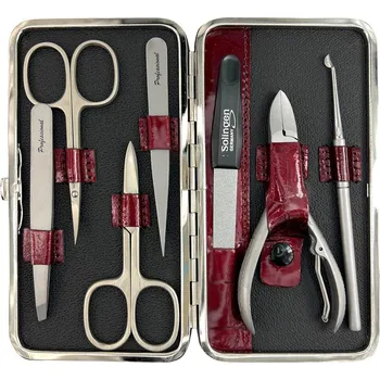 GLOBOS Dámská manikúra 1355-89 červená s designem krokodýlí kůže