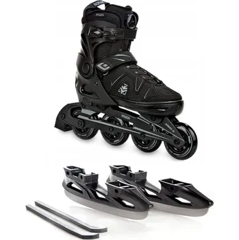 Sport Brusle 2v1 Raven Pulse PRO Black Abec9 FitGo Velikost bruslí: EU 37-40, Typ nože: Pánský (hokejový)