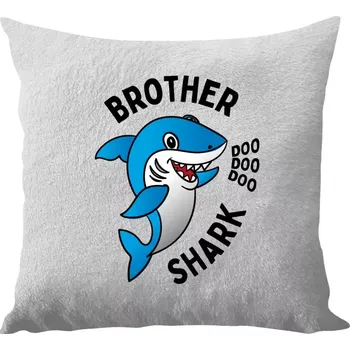 Polštář Polštář bílý 40x40 cm - dlouhý chlup Brother Shark