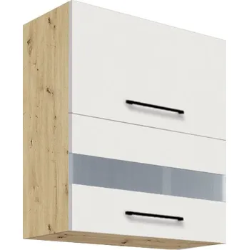 Kuchyňská skříňka Fadome Horní vysoká výklopní kuchyňská skříňka Infinity 40G-60 Barevné provedení: Infinity - latte lesk, wood, Zvolte kování: Basic GTV, Zvolte korpus: Dub artisan