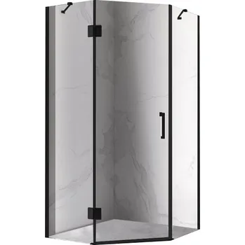 BPS-koupelny Pětiúhelníkový sprchový kout HYD-PK10B 90x90 černá/transparent - bez vaničky