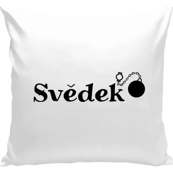 Polštář Polštář bílý 40x40 cm Svědek s koulí