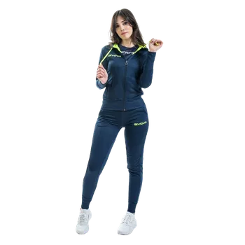 dámská tepláková souprava givova Lady tmavě modrá/reflexně žlutá 0419 2XS