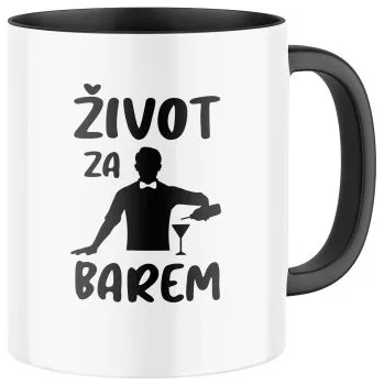 Keramický hrnek s potiskem Život za barem