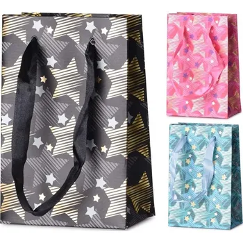 Dárková taška Taška dárková 100x150 mm motiv hvězda mix