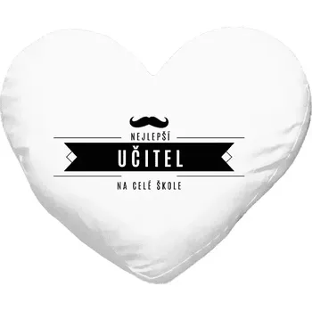Polštář Polštář srdce 40x35 cm Nejlepší učitel na celé škole