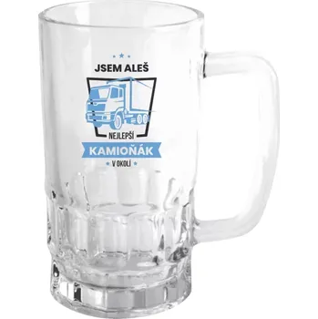 Sklenice Půllitr pro kamioňáky - Nejlepší v okolí - kamioňák - čirý