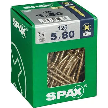Vrut Spax Yellox Univerzální vrut, ø 5 × 80 mm, drážka: PZ 2, 125 ks&nbsp;4081020500808