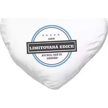 Polštář Polštář srdce 40x35 cm Jsem limitovaná edice, rychle, než se ožením!