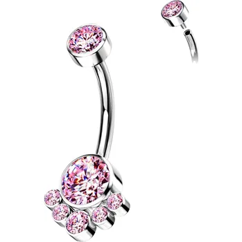 Piercing Atreya Titanový piercing do pupíku s vnitřním závitem Elisa Barva: Růžová