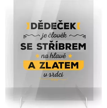 Fotokniha Plexi obrázek Dědeček je člověk se stříbrem na hlavě a zlatem v srdci